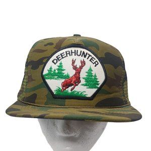 Vintage Deer Hunter Camoflauge Cap Snap Back Foam Mesh Capital Retro Hunt Camo
